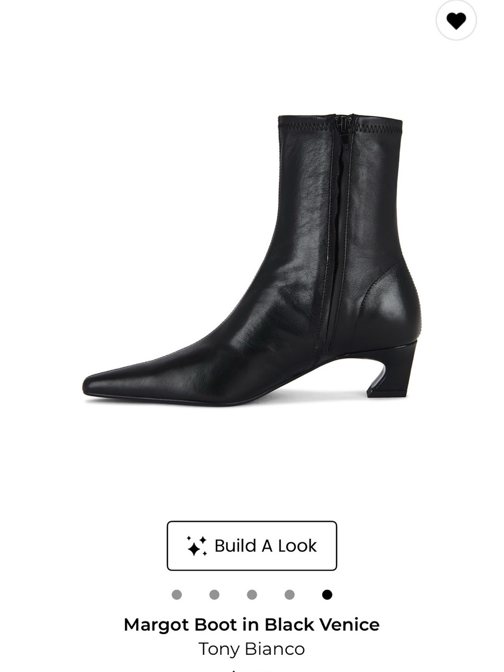 Tony Bianco Margot Pointed Black Leather Ankle Boots